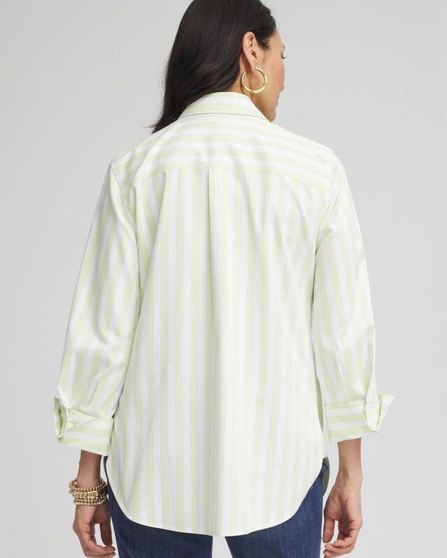 No Iron Chevron Stripe Stretch Shirt - image 3